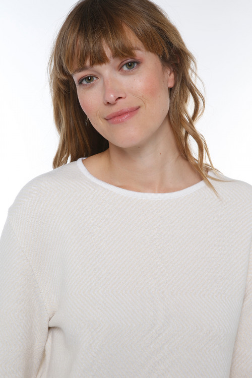 Pull en laine maille chevrons 1 B Solfin Fabriqué en France 2