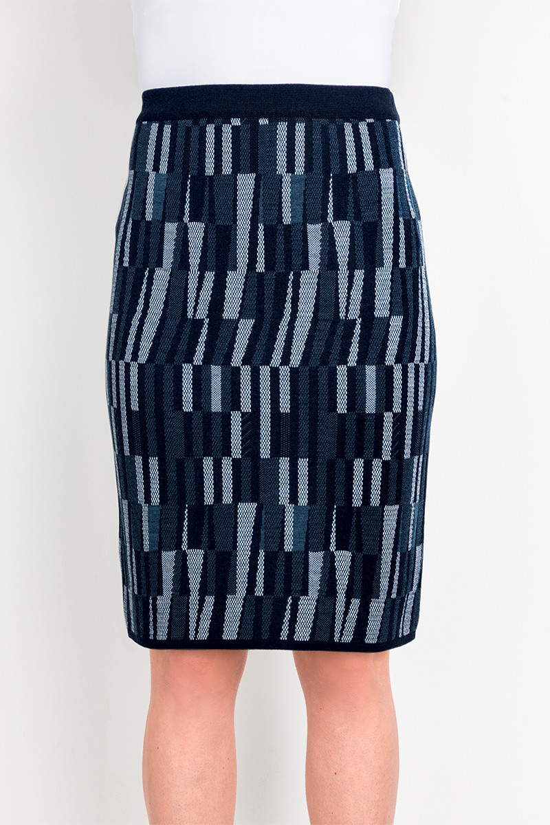 Jupe jacquard en laine 1 B Solfin Fabriqué en France