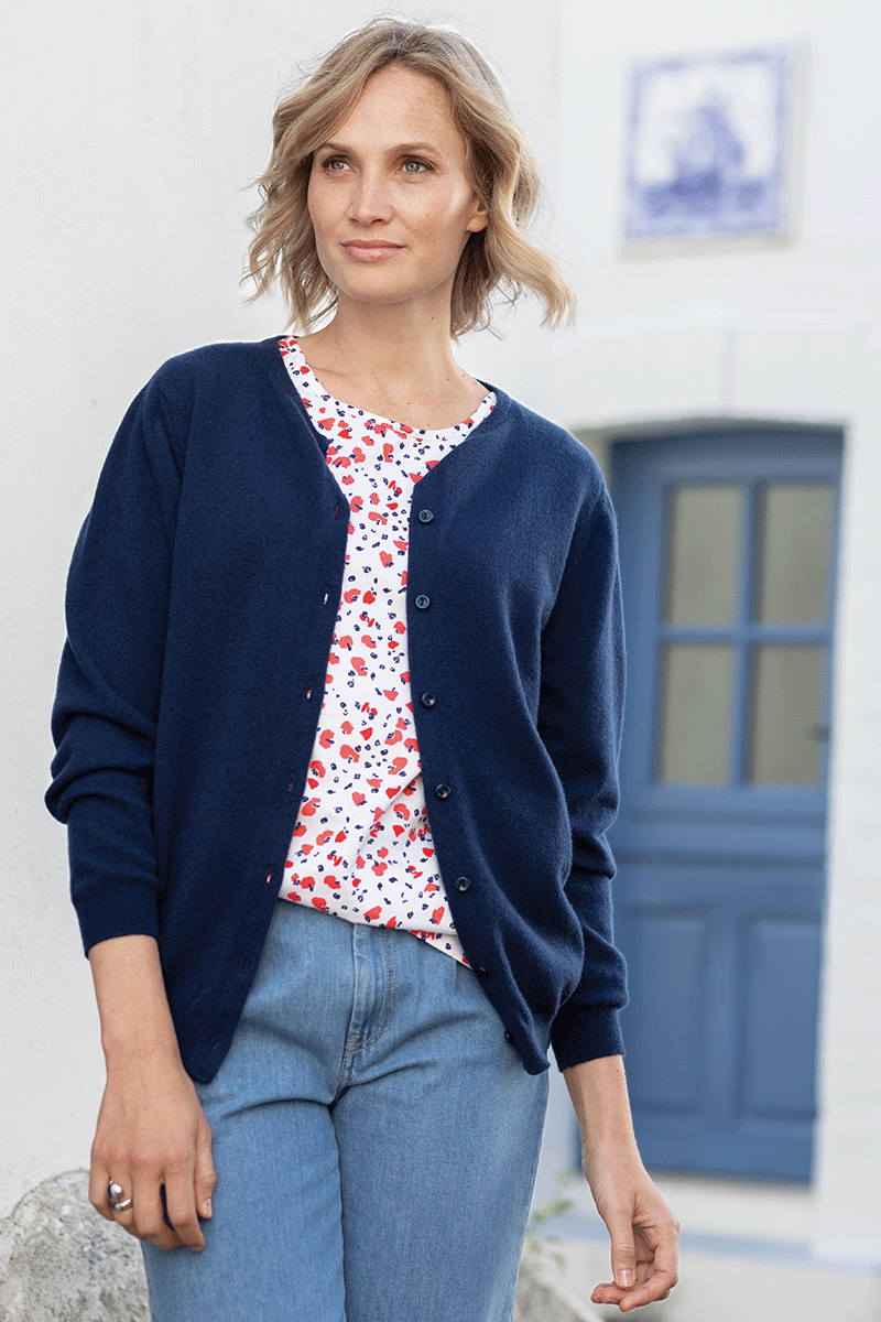 Cardigan en cachemire 17 B Solfin Fabriqué en France