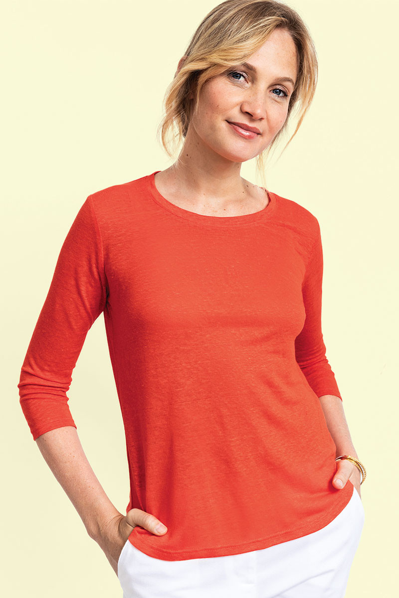 Le tee-shirt en lin manches 3/4 44 B Solfin Fabriqué en France