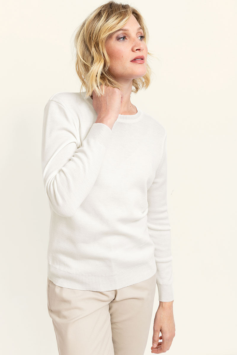 Pull en laine col rond 14 B Solfin Fabriqué en France
