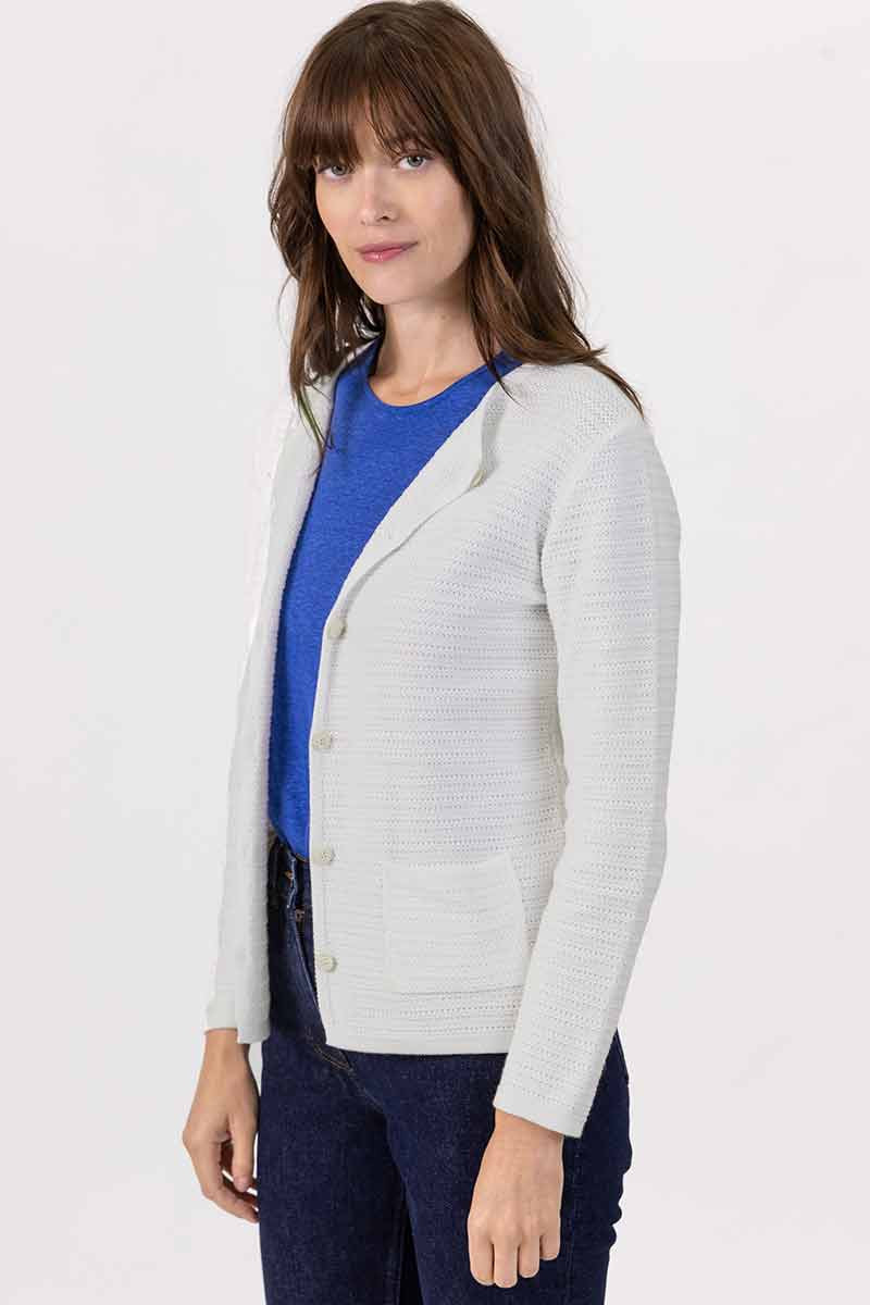 Cardigan en coton col rond 12 B Solfin Fabriqué en France