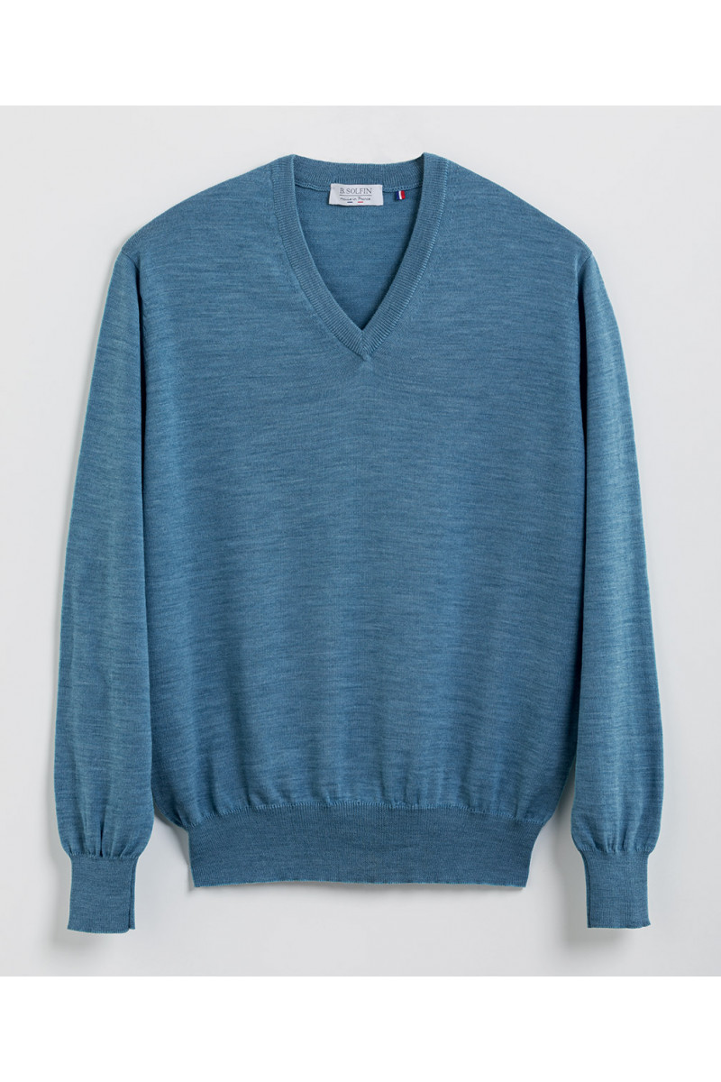 Pull homme encolure V 1 B Solfin Fabriqué en France