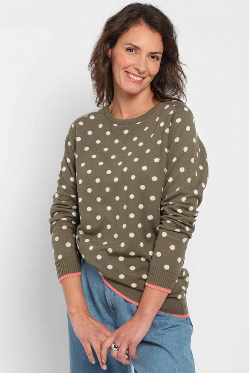 Pull à pois en coton 6 B Solfin Fabriqué en France 2