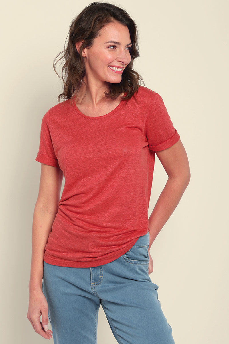 Tee-shirt manches courtes en lin 30 B Solfin Fabriqué en France