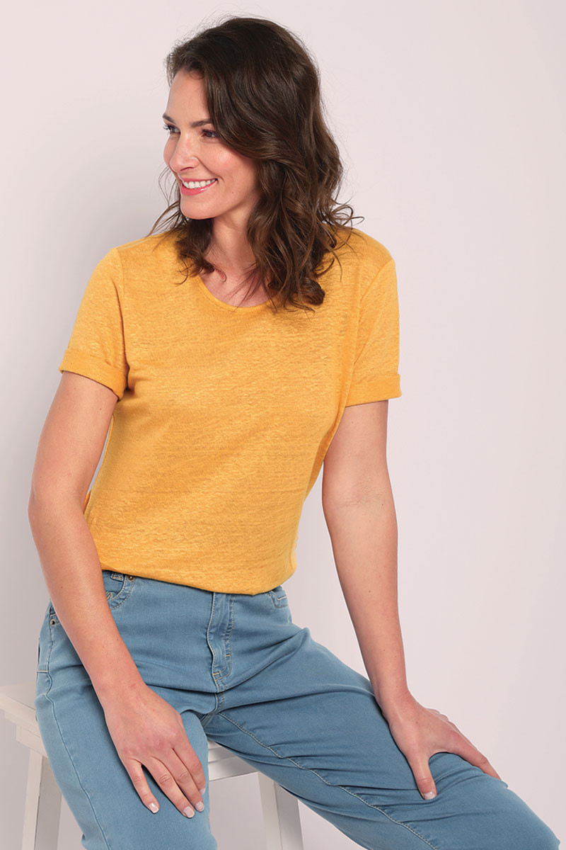 Tee-shirt manches courtes en lin 33 B Solfin Fabriqué en France