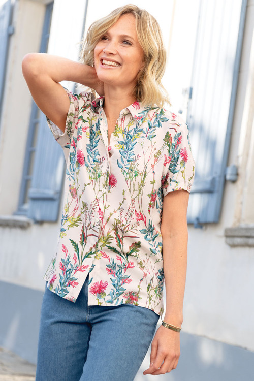 Chemisier manches courtes 100% viscose 4 B Solfin Fabriqué en France 2