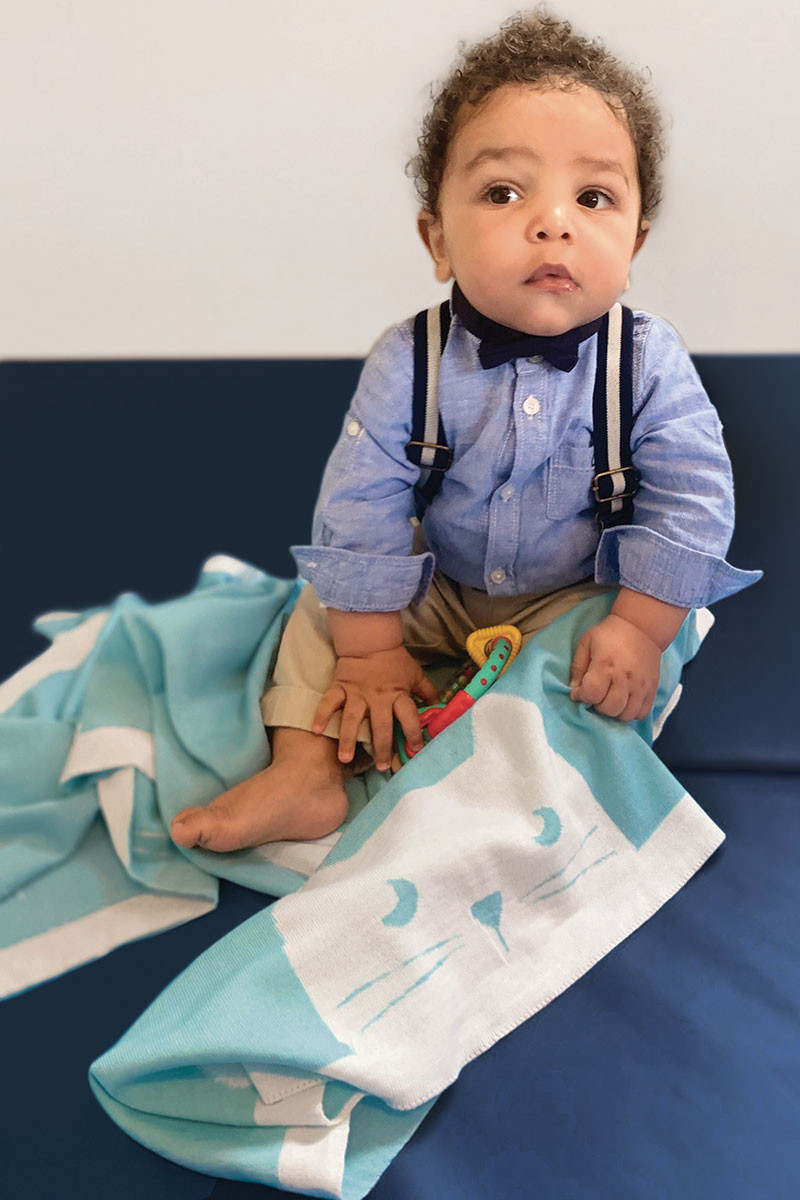 Plaid bébé motif Chats laine 11 B Solfin Fabriqué en France
