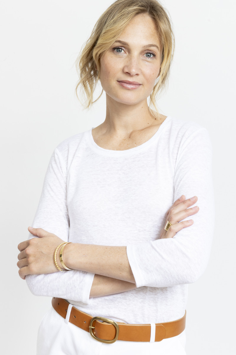 Le tee-shirt en lin manches 3/4 1 B Solfin Fabriqué en France