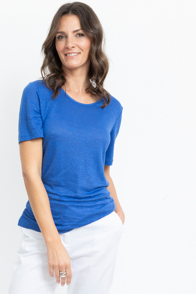 Tee-shirt manches courtes en lin 2 B Solfin Fabriqué en France