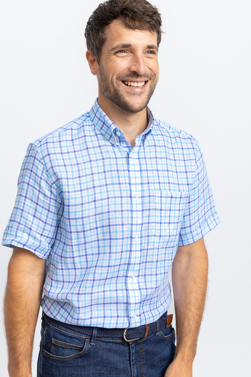 Chemise droite en lin 1 B Solfin Fabriqué en France