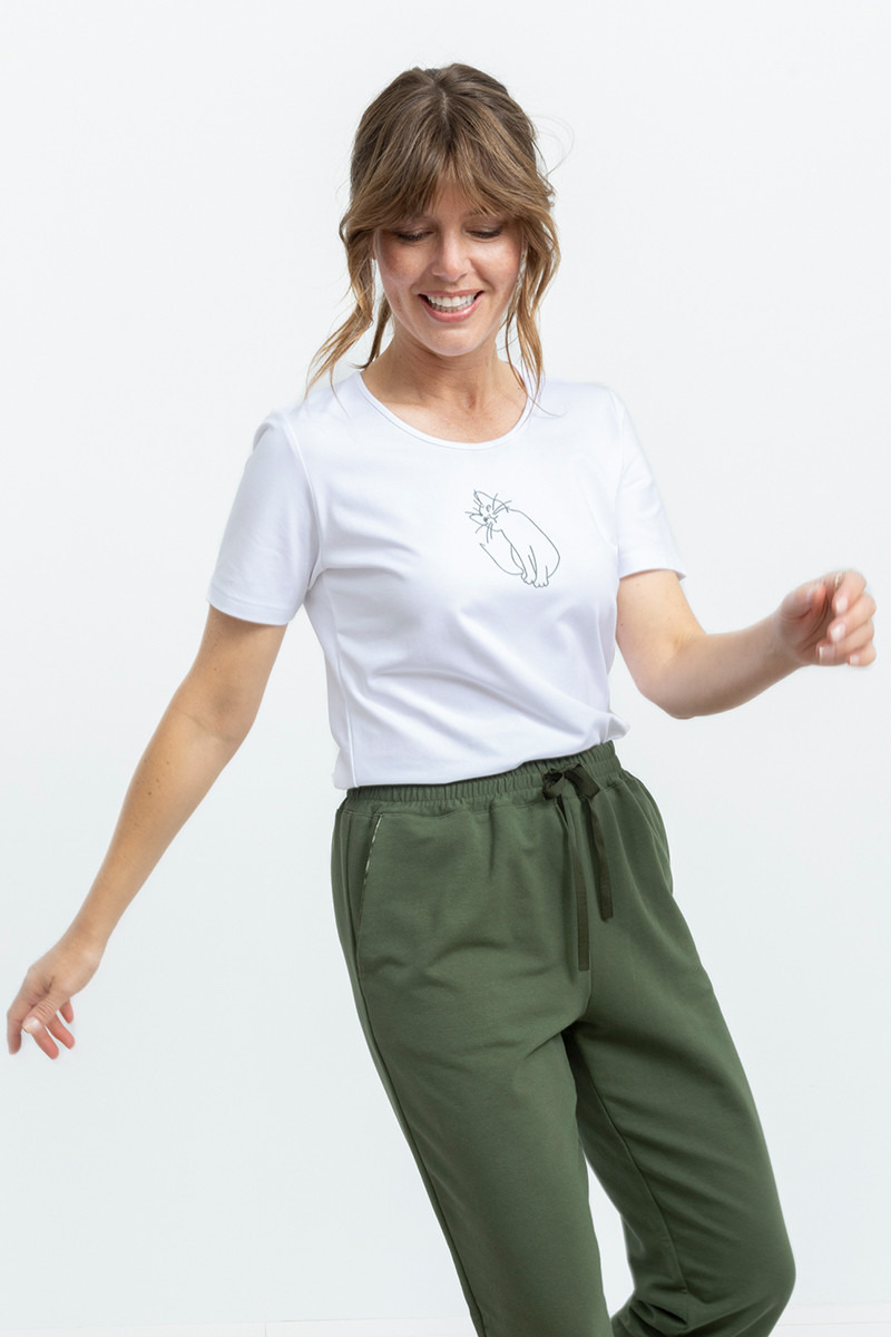 Tee-shirt motif chat 2 B Solfin Fabriqué en France