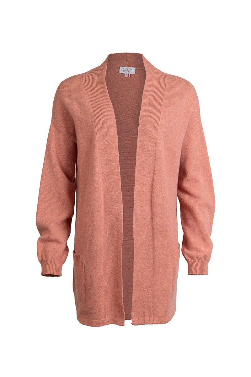 Gilet long en laine recyclée 4 B Solfin Fabriqué en France