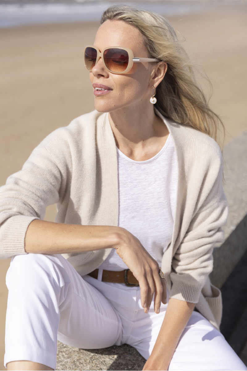 Gilet long en laine 1 B Solfin Fabriqué en France