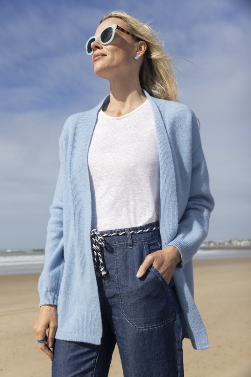Gilet long en laine 2 B Solfin Fabriqué en France