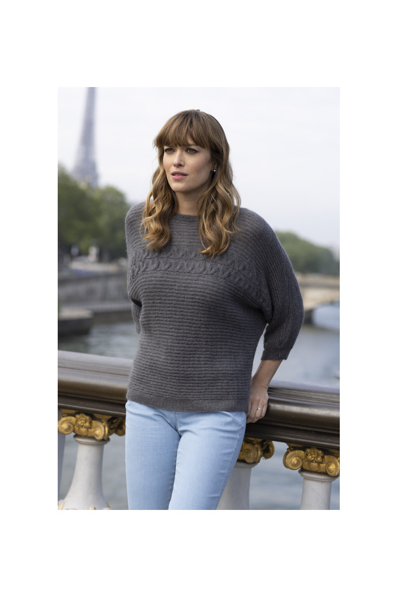 Pull en laine col rond 4 B Solfin Fabriqué en France