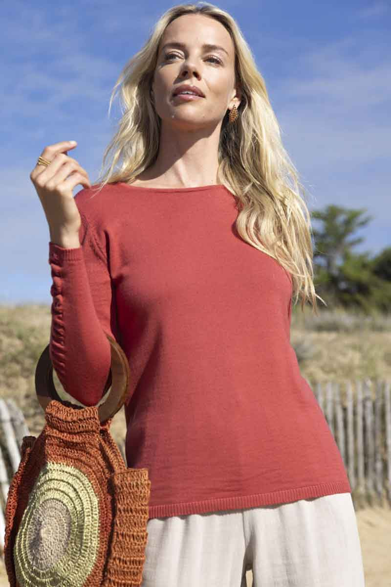 Pull laine manches bouillonée 1 B Solfin Fabriqué en France
