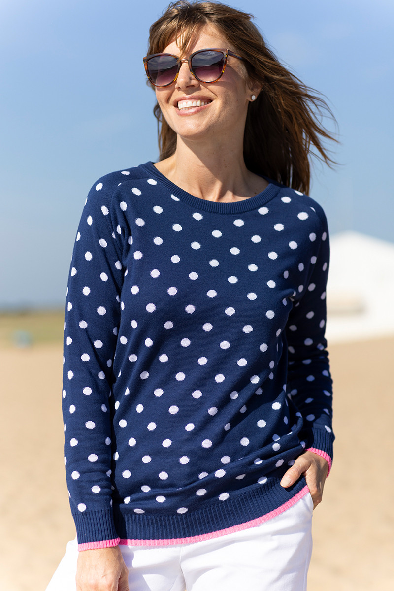 Pull à pois 1 B Solfin Fabriqué en France