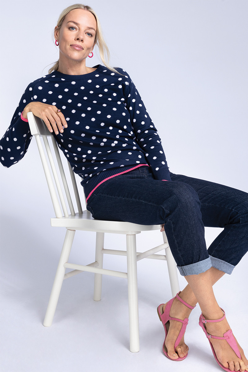 Pull à pois 2 B Solfin Fabriqué en France