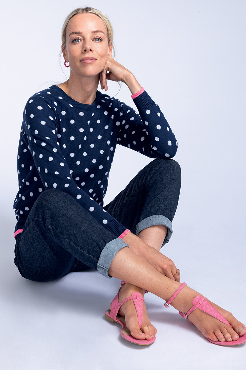 Pull à pois 3 B Solfin Fabriqué en France