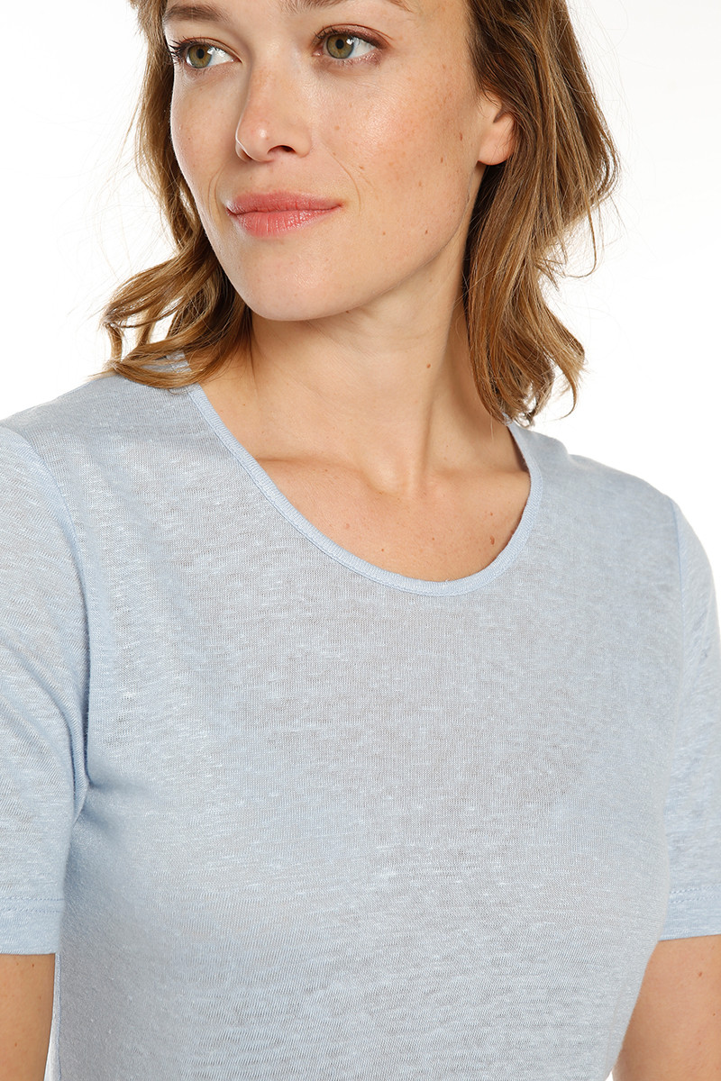 Tee-shirt uni en lin 9 B Solfin Fabriqué en France