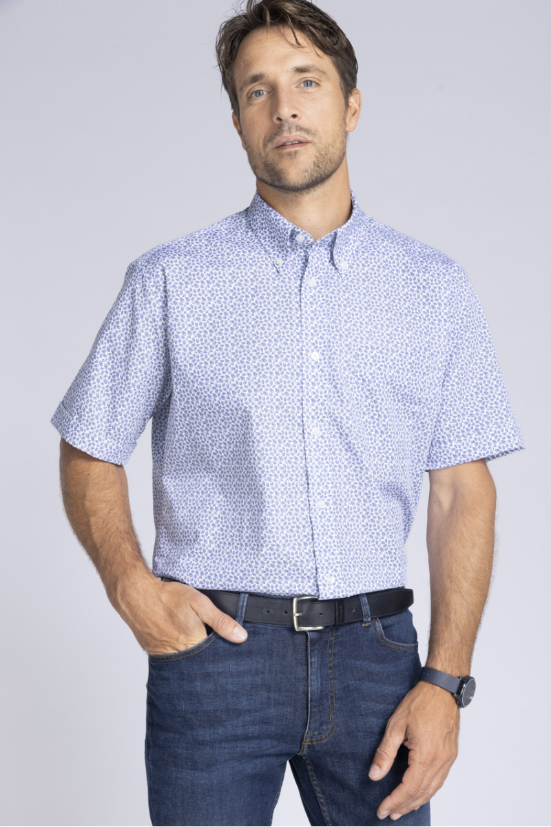 Chemise coton manches courtes 2 B Solfin Fabriqué en France
