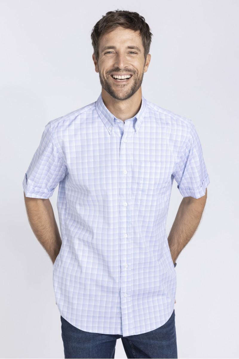 Chemise coton manches courtes 6 B Solfin Fabriqué en France