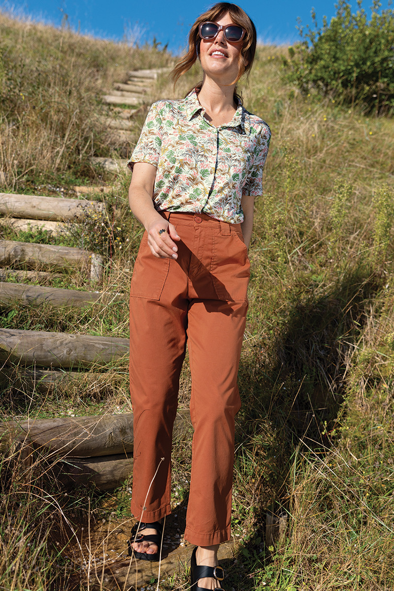 Pantalon taille haute en toile 1 B Solfin Fabriqué en France