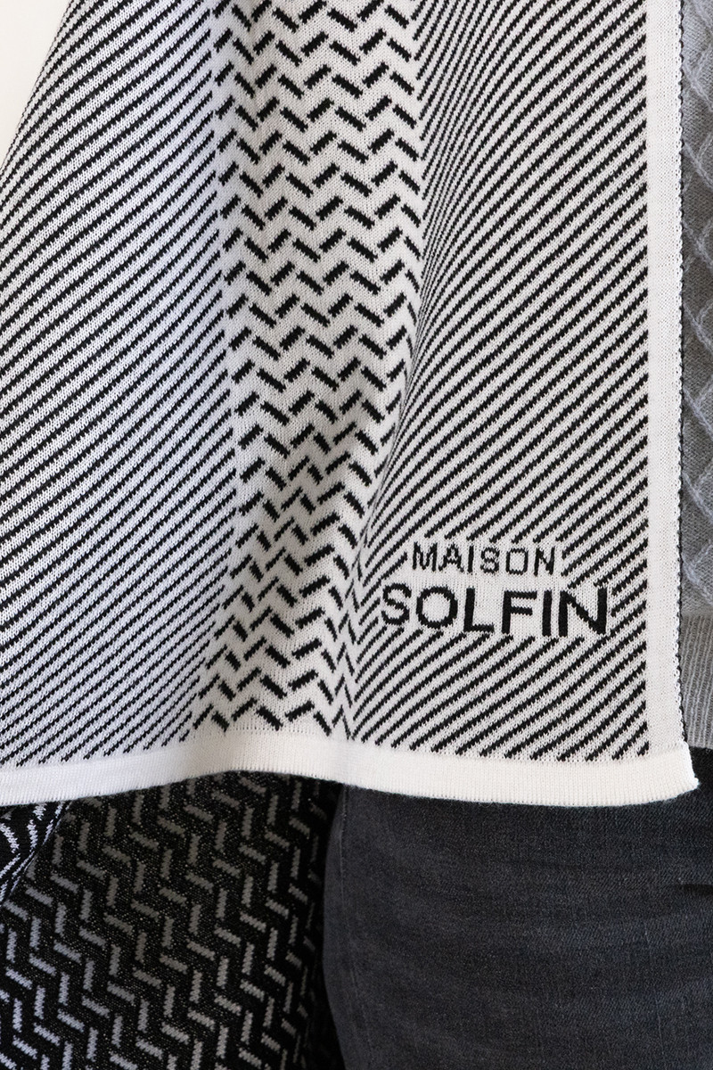 Plaid jacquard en laine 10 B Solfin Fabriqué en France