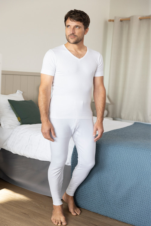 Caleçon long ouvert en coton 1 B Solfin Fabriqué en France