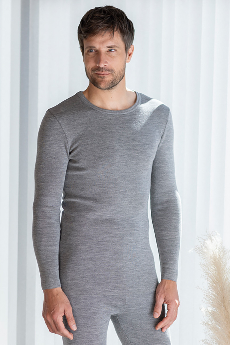 Sous-vêtement technique homme tee-shirt fin en laine manches longues 4 B Solfin Fabriqué en France