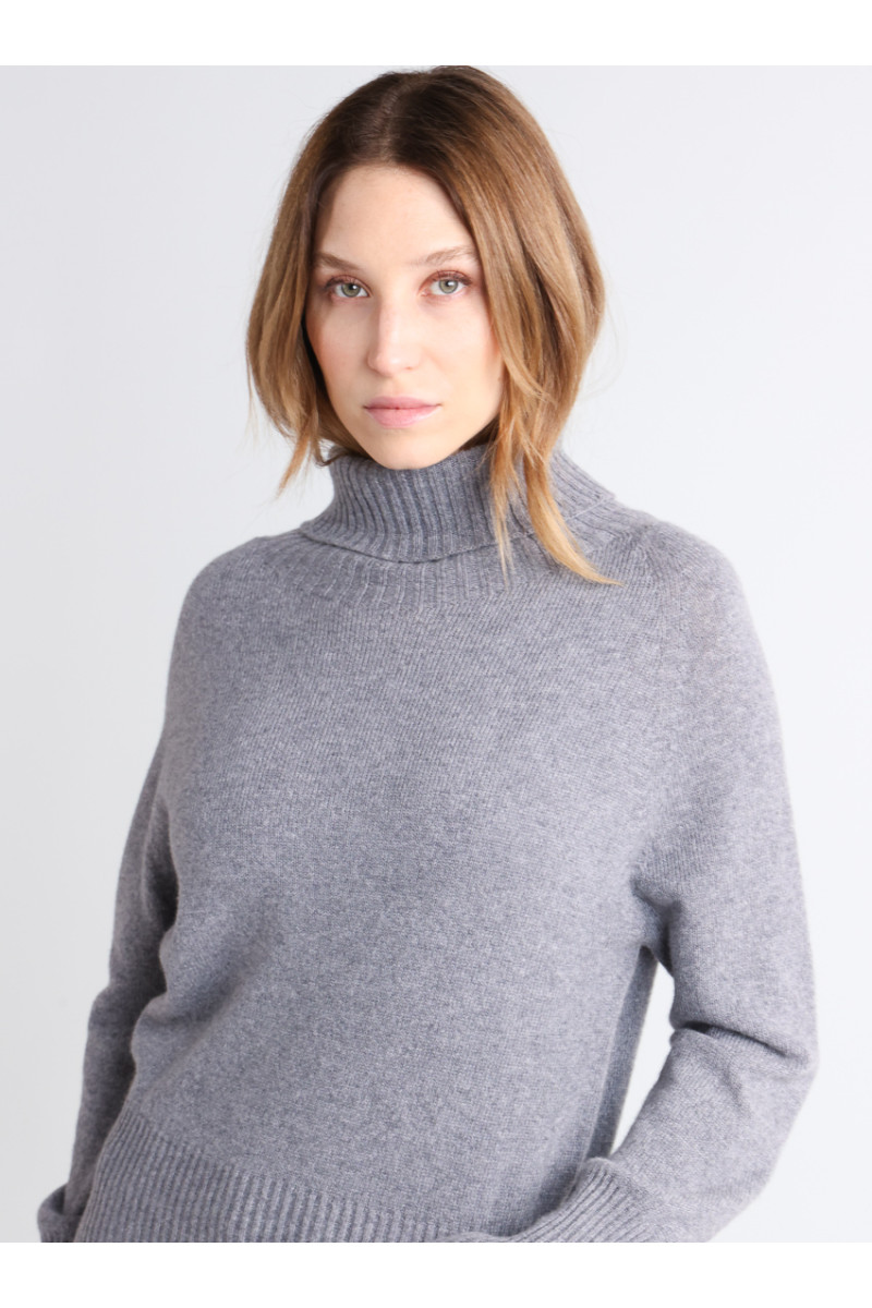 Pull col roulé cachemire 4 B Solfin Fabriqué en France