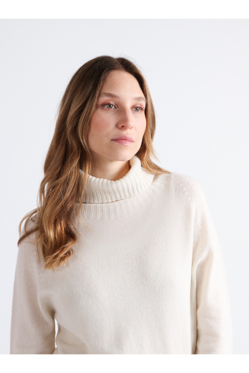 Pull col roulé cachemire 8 B Solfin Fabriqué en France