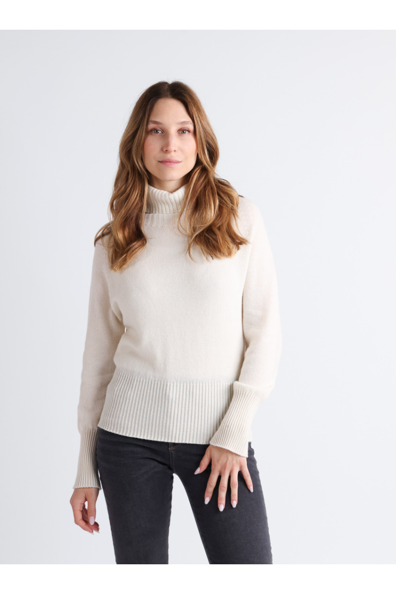 Pull col roulé cachemire 5 B Solfin Fabriqué en France