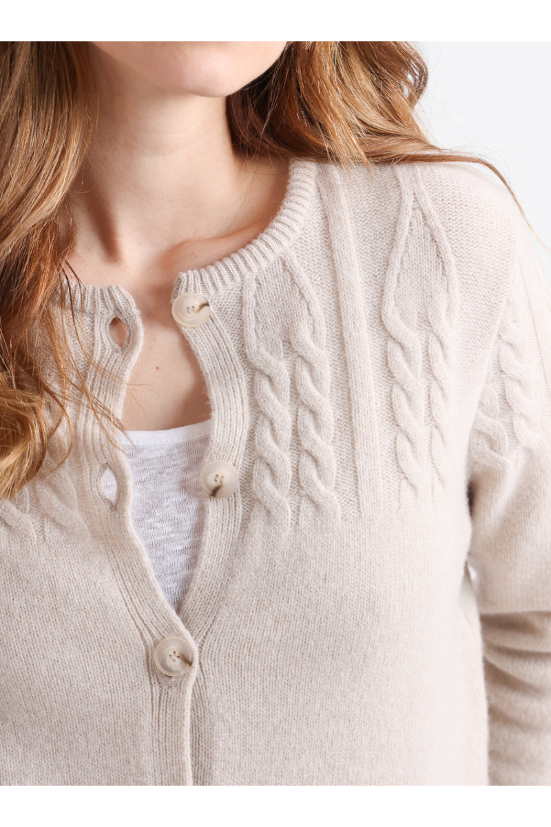 Cardigan laine mérinos 4 B Solfin Fabriqué en France