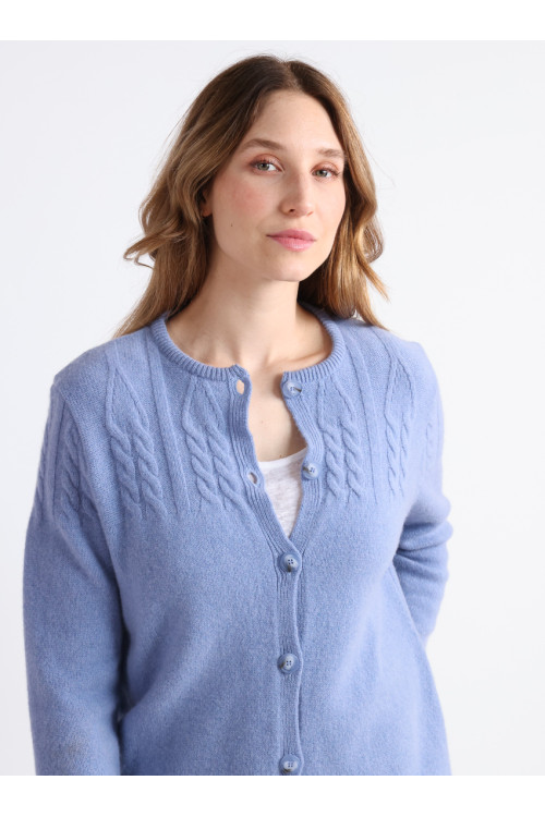 Cardigan laine mérinos 5 B Solfin Fabriqué en France