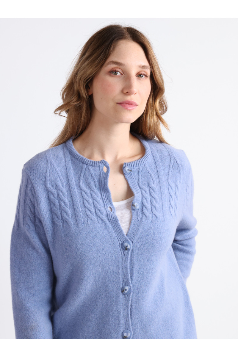 Cardigan laine mérinos 5 B Solfin Fabriqué en France