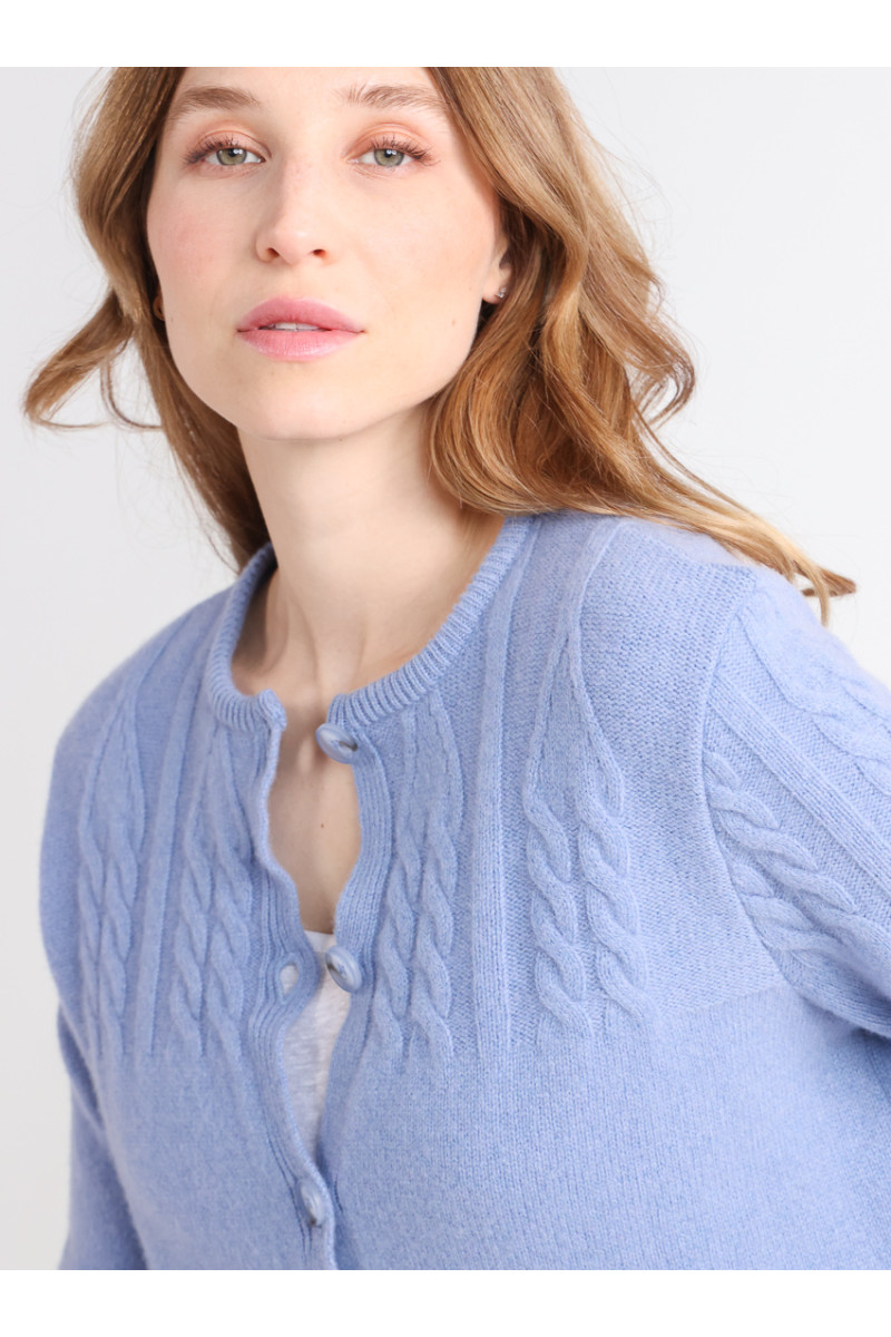 Cardigan laine mérinos 6 B Solfin Fabriqué en France