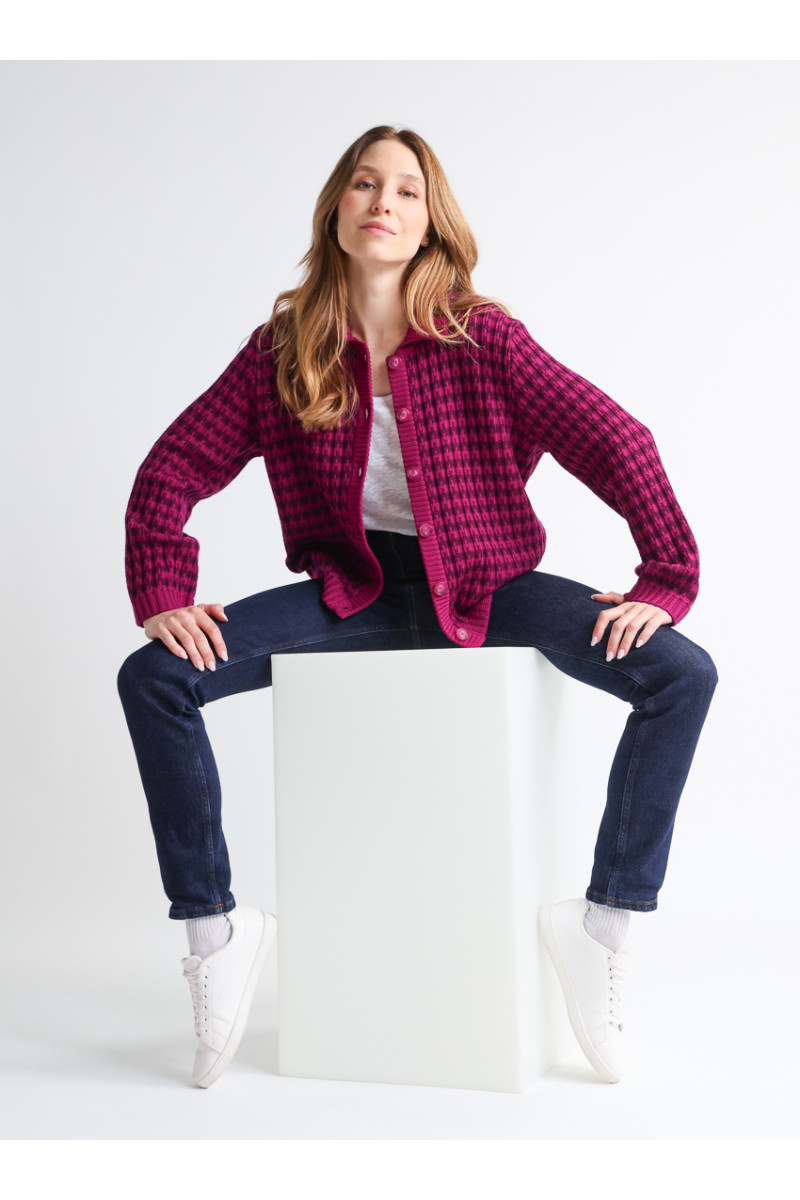 Veste en laine rayée 3 B Solfin Fabriqué en France