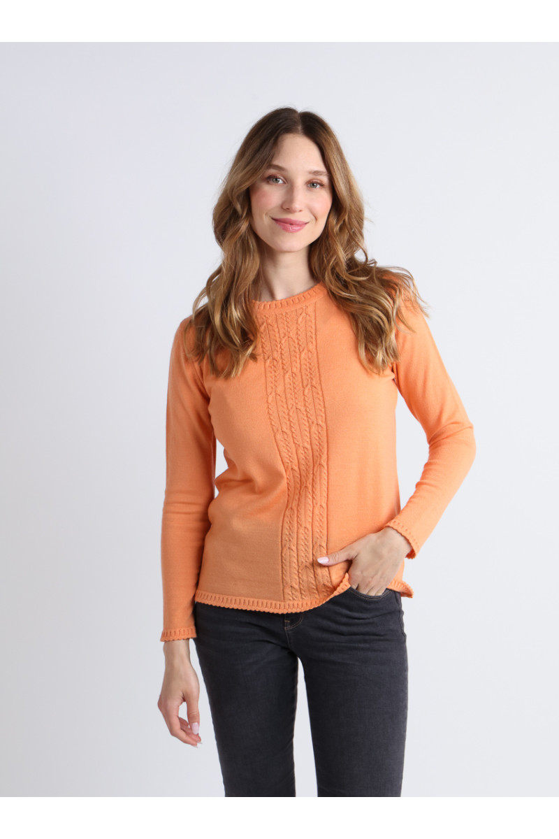 Pull en laine torsades 1 B Solfin Fabriqué en France