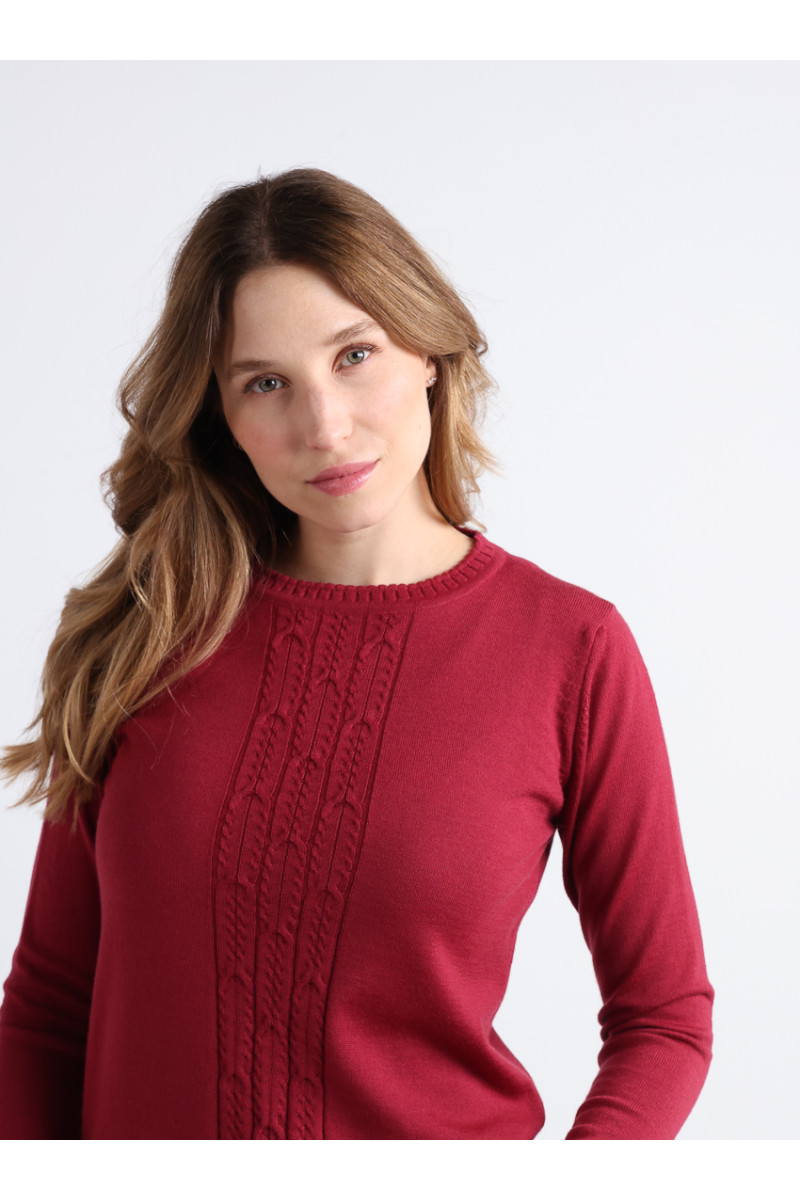 Pull en laine torsades 6 B Solfin Fabriqué en France