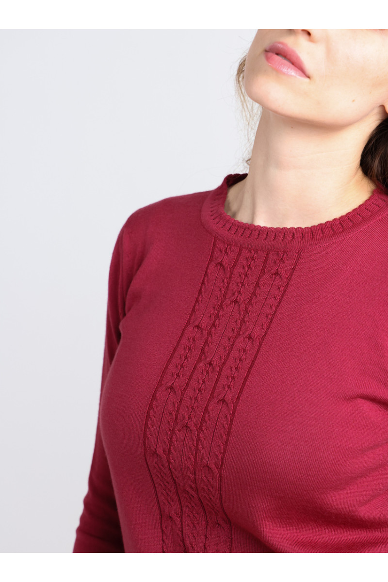 Pull en laine torsades 7 B Solfin Fabriqué en France