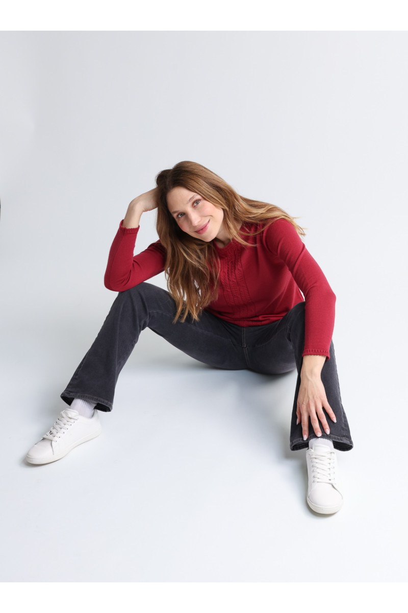 Pull en laine torsades 8 B Solfin Fabriqué en France