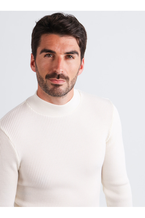 Tee-shirt en laine mérinos épais col cheminée 1 B Solfin Fabriqué en France 2