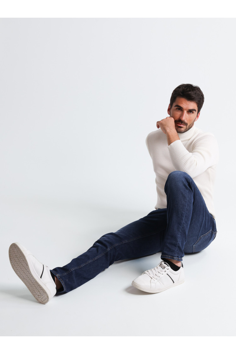 Tee-shirt en laine mérinos épais col cheminée 4 B Solfin Fabriqué en France