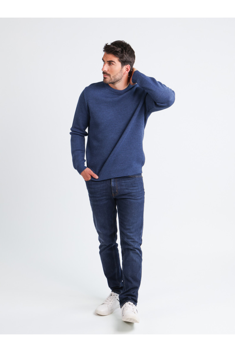 Pull laine col rond 2 B Solfin Fabriqué en France