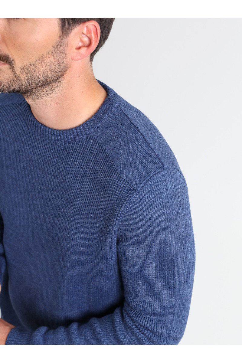 Pull laine col rond 3 B Solfin Fabriqué en France