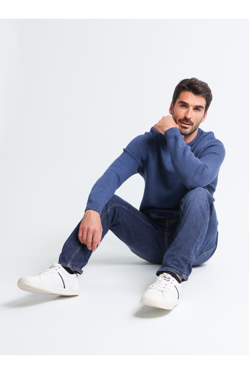 Pull laine col rond 4 B Solfin Fabriqué en France