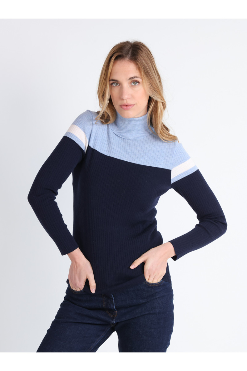 Pull chaussette col roulé 1 B Solfin Fabriqué en France