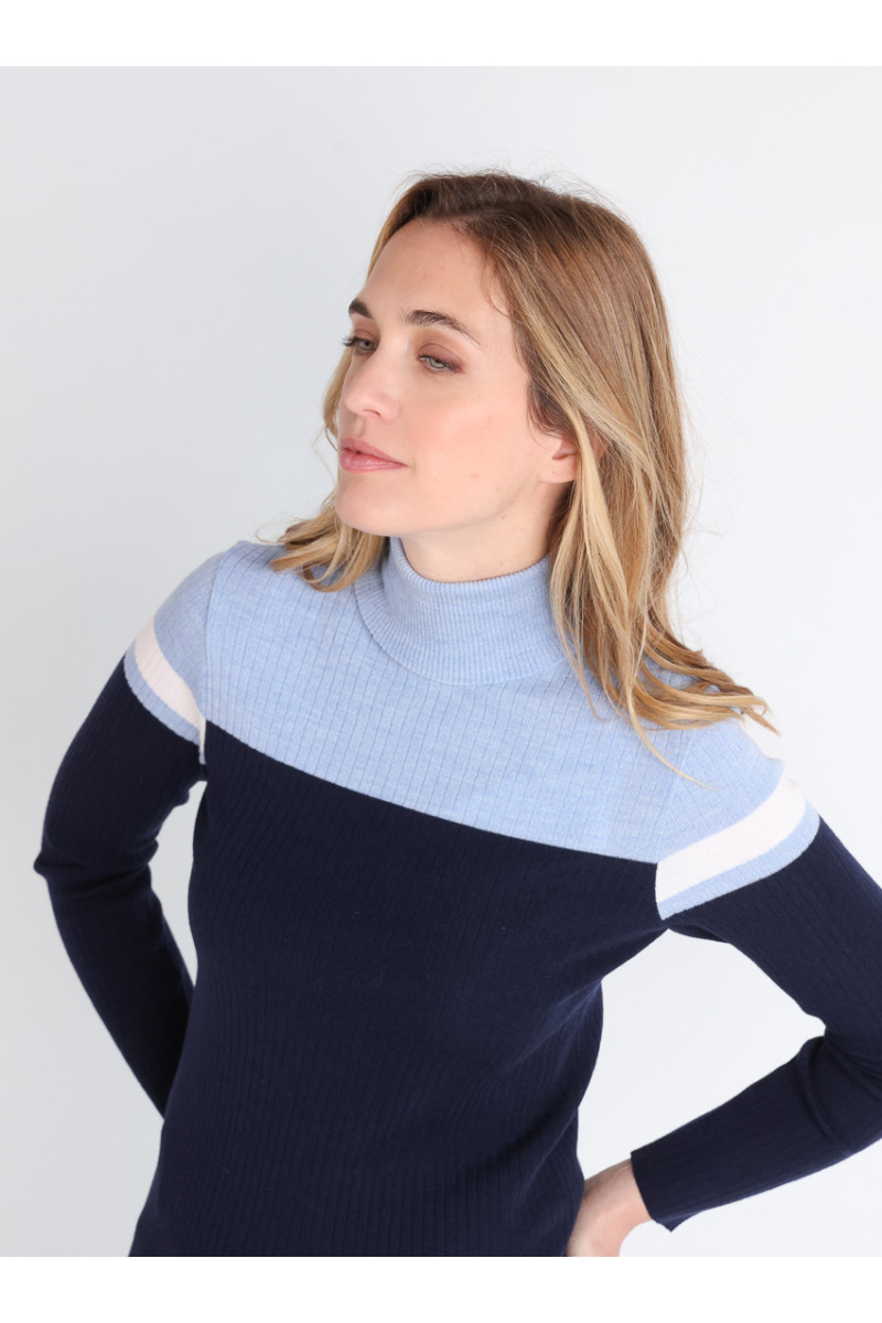 Pull chaussette col roulé 2 B Solfin Fabriqué en France
